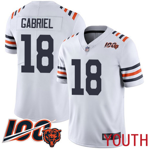 Chicago Bears Limited White Youth Taylor Gabriel Jersey NFL Football 18 100th Season